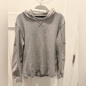 Amongst Others Gray Waffle Knit Hoodie Medium | Lightweight Casual Pullover